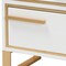 Baxton Studio Giolla Contemporary Glam and Luxe White Finished Wood and Gold Metal 2Drawer Nightstand 220-12455-ZORO - alternate 6